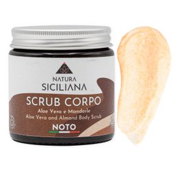 Regenerating body scrub with aloe vera and almond granules. Exfoliating and nourishing formula for soft, smooth skin.