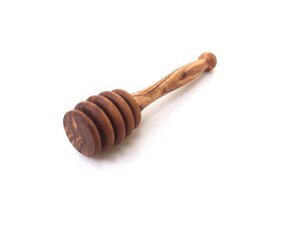 Honingdipper L. 10 cm handgemaakt van olijfhout