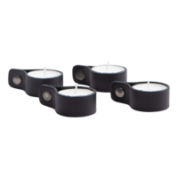 Tealight bands leather (set4)
