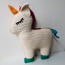 Luna-Leena unicorn cuddle rainbow - organic cotton - 0+ - hand crocheted in Nepal