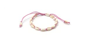 Cowry anklet pink