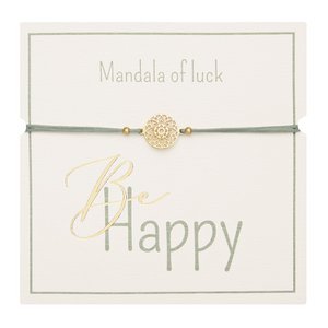 Armband - "Be Happy" - goud pl. - mandala van geluk 606688