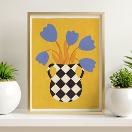 Vase og tulipaner kunstprint
