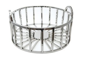 Runde Obst in Silber 35x35x18cm geschnitten