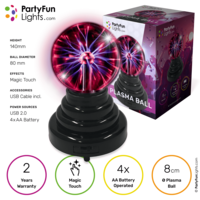 PartyFunLights - 3.5" Mini Plasma Ball - USB - Battery