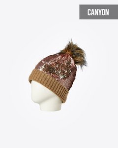 Damesmuts met lovertjes en pompon: LAURA