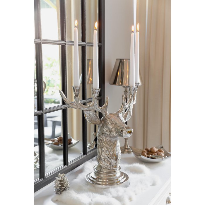 EDZARD Kerzenleuchter Kerzenhalter Hirsch Geweih, Aluminium