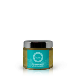 Organic body butter in a 100ml jar. Moisturizing cream with natural ingredients.