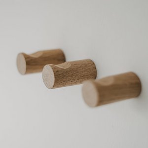 Naturel muurhaken in een set van 3 (VE = 6 sets)