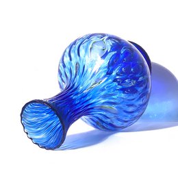 1 Vaso in Vetro Soffiato stile "BALLOTON" Lavorato a Mano con Murrine di Murano, linea “I Colori di Murano” h. 29 cm. Made in Italy