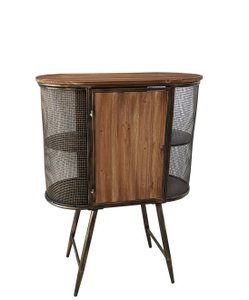 Metalen/houten kast brons