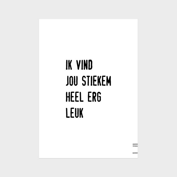Ik vind jou stiekem heel erg leuk