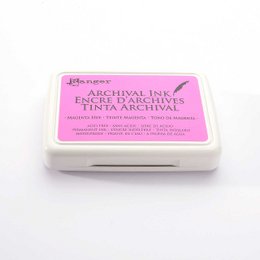 Magenta ink pad for archival stamping and scrapbooking. Made of high-quality materials for long-lasting use.