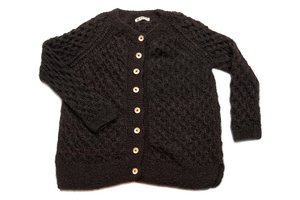 100% Baby Alpaca black cardigan