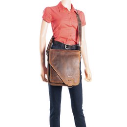 Umhängetasche in 3 Farben Buffalo -Leder mit einem Wickelventil und zwei Magnetverschlüssen - Crossbody -Tasche