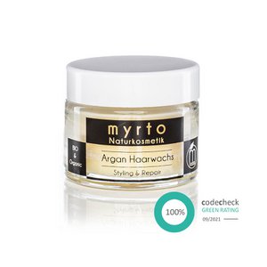 myrto organic argan hair wax - smoothing finisher for styling and repair