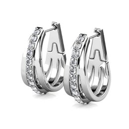 Aurielle Hoop Earrings - Silver and Crystal