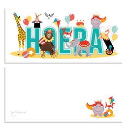 Kaart 21x10 hoera circus