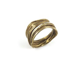 Patinated Bronze Adjustable Ring – Organic Sculptural