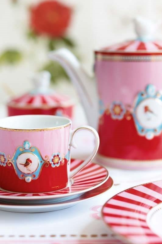 Plate Love Birds Red 17cm