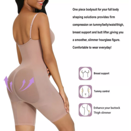 Sculpting Bodysuit Shapewear - Mid Thigh - Nude
