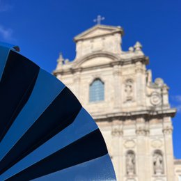 Éventails à main, éventails, bleu foncé opaque, durable