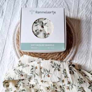 Hydrophiles Tuch XL – Beige mit Blumendruck 130 x 110 cm