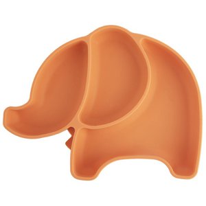 Teller für Kinder Silikon geteilt orange Elefant 23,5x19x3,5 cm