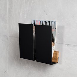 Wandtijdschriftenrek WINGS, wit, grijs, groen, zwart