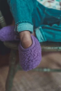 Kids Ballerina sloffen - 100% Schapenwol - Lila