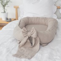 linen babynest with bow (7 colours)