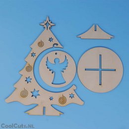CoolCuts Houten kerstboom 22cm