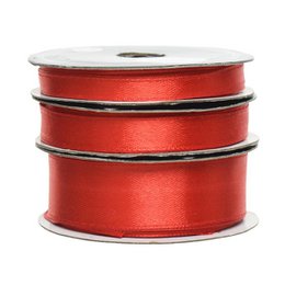  Red satin ribbon, perfect for Christmas decorations and crafts. Vibrant color, soft texture, and durable material.
