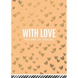 With Love goldfoil greeting cards - 10 pieces