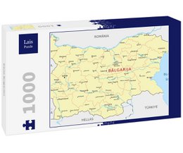  A 1000-piece puzzle featuring a map of Bulgaria, including major cities and geographic features. The puzzle is suitable for adults and children interested in geography and world maps.