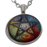 Lucky Pendant Pentagram 4 elements 22mm
