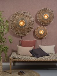 Wandlamp Bali 87cm zw./nat., L