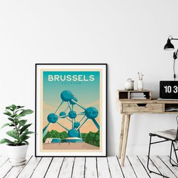Affiche Bruxelles Vintage | Poster Ville Bruxelles Belgique