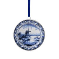 Kerstornament wandbordje - Molen - Keramiek - 6 cm