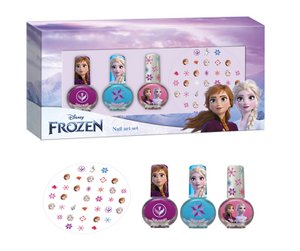 FROZEN - Nail Art Set - 3x Nagellak + Nageldecoratie