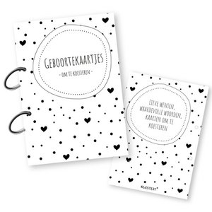 Aufbewahrungspaket für Geburtsanzeigen | Schwarz und weiß
