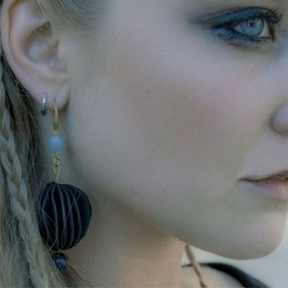 Handcrafted Leather Hemisphere Earrings – Sculptural Design - WHILE STOCK LEAST