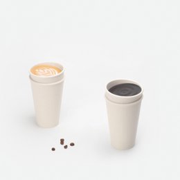 ''Take Out'' Biomasse Kaffekrus-Naturlig Hvid 350ml