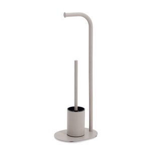 Toilet set, metal/plastic, greige