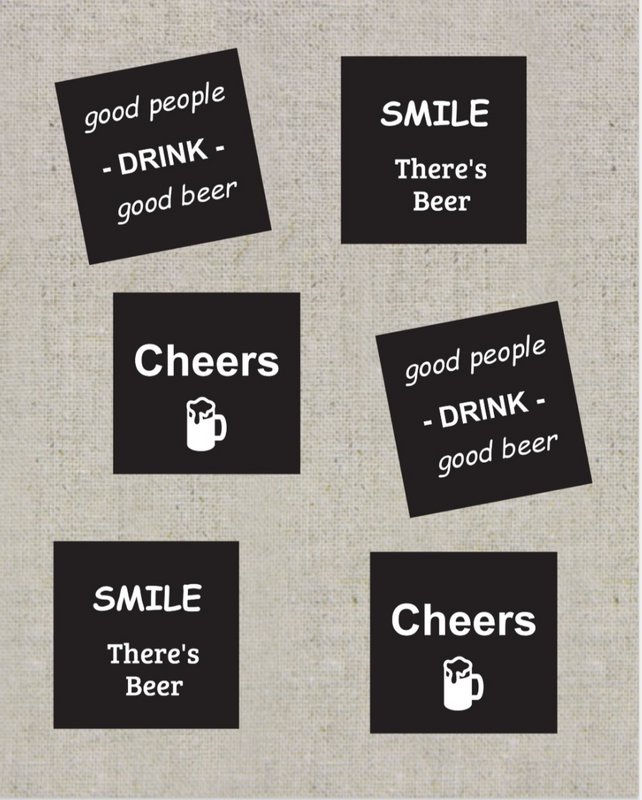 Posavasos de cerveza blanco y negro
