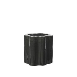 Dark green hexagonal planter pot, modern geometric shape, large size, contemporary design, indoor outdoor plant container.