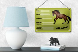 Tin Sign Horse 18x12cm Andalusian Name Owner Breed Decoration