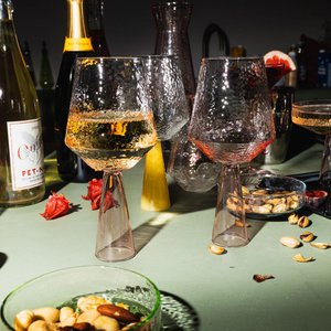 Wine Glass Claude, pink, set of 2