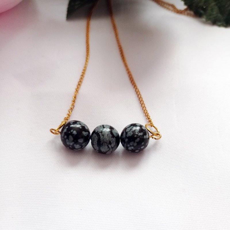 Sneeuwvlok Obsidiaan Geelgoud Vermeil Ketting, Sneeuwvlok Obsidiaan Bar Ketting, Edelsteen Bar Ketting, Hanger Ketting | door nlanlaVictory