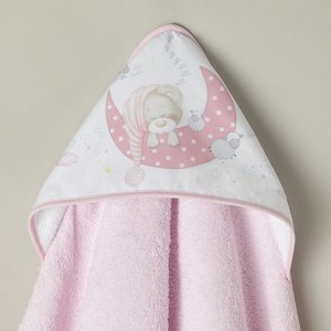 BADETUCH - 1X1 MT. MOD. SCHLAFENDER BÄR - ROSA